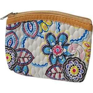 Coin pouch with flower design print